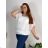 Tunic Blouse Short Sleeve Women's Plus Size (XL/2XL/3XL ONE SIZE) ITALIAN FASHION IM424128 52/54 white