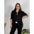 Women's elegant party long sleeve dress (S/M ONE SIZE) ITALIAN FASHION IM322282 56/58 black