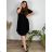 Women's Cotton Short Sleeve Summer Dress (S / M / L / XL ONE SIZE) ITALIAN FASHION IMD22472 60/62 růžová fuchsiová