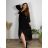 Elegant trousers with belt for women (S/M/L ONE SIZE) ITALIAN FASHION IM425057 46/48 black