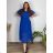 Elegant chiffon dress short sleeve women's oversized (46/48/50 ONE SIZE) ITALIAN FASHION IM425035
