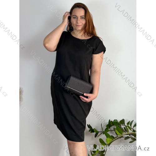 Women's short sleeve dress oversized (L-3XL) POLISH FASHION PMF20013 50 black