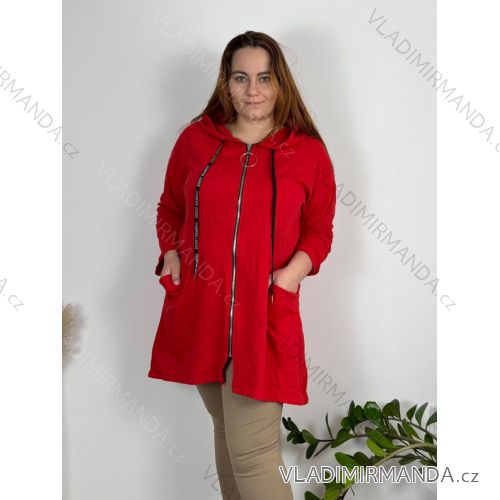 Women's Plus Size Long Sleeve Hoodie (52/54/56 ONE SIZE) ITALIAN FASHION IMD24LUISA