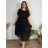 Elegant chiffon dress short sleeve women's oversized (46/48/50 ONE SIZE) ITALIAN FASHION IM425035 46/48 black