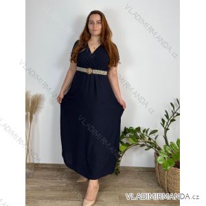 Women's short-sleeved summer shirt dress with belt (42/44/46 ONE SIZE) ITALIAN FASHION IM425036