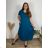 Summer dress oval short sleeve women's oversized (50/52/54 ONE SIZE) ITALIAN FASHION IM425025 52/54 modrá petrolejová