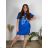 Women's oversized summer short sleeve dress (52/54/56 ONE SIZE) ITALIAN FASHION IM425055 52/54 Royal blue