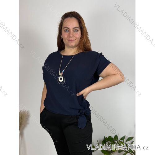 Tunic with pendant short sleeve women's oversized (54/56/58 ONE SIZE) ITALIAN FASHION IM425031