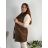Women's Long Sleeve Knitted Sweater (S/M/L OVERSIZE) ITALIAN FASHION IMD24295 44/46 Brown