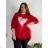 Oversized warm long sleeve sweatshirt for women (54/56/58 ONE SIZE) ITALIAN FASHION IM425058 56/58 red