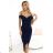 564-7 CALLIE Off-the-shoulder midi dress with neckline - navy blue color