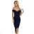 564-7 CALLIE Off-the-shoulder midi dress with neckline - navy blue color