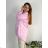 Short summer long sleeve women's dress, oversized (54/56/58 ONE SIZE) ITALIAN FASHION IM425070