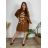 Women's Casual Long Sleeve Dress (2XL/3XL ONE SIZE) ITALIAN FASHION IMD23595