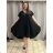 Women's Elegant Glitter Long Sleeve Dress (S/M/L/XL ONE SIZE) ITALIAN FASHION IMBM22010 4XL / 5XL black