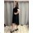 Women's Elegant Glitter Long Sleeve Dress (S/M/L/XL ONE SIZE) ITALIAN FASHION IMBM22010 4XL / 5XL black