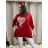 Oversized warm long sleeve sweatshirt for women (54/56/58 ONE SIZE) ITALIAN FASHION IM425058 56/58 red
