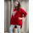 Oversized warm long sleeve sweatshirt for women (54/56/58 ONE SIZE) ITALIAN FASHION IM425058 56/58 red