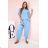 Short summer long sleeve women's dress, oversized (54/56/58 ONE SIZE) ITALIAN FASHION IM425070