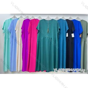Short summer long sleeve women's dress, oversized (54/56/58 ONE SIZE) ITALIAN FASHION IM425070