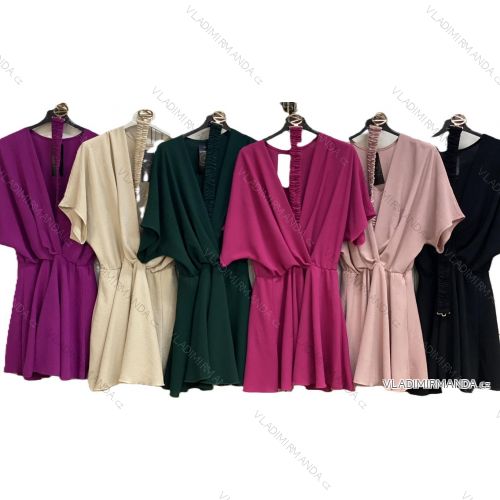 Short elegant dress with belt short sleeve women's oversized (48/50/52 ONE SIZE) ITALIAN FASHION IMC25135