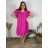 Short casual summer dress, short sleeves, women's oversized (54/56/58 ONE SIZE) ITALIAN FASHION IM425040 56/58 dark pink