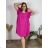 Short casual summer dress, short sleeves, women's oversized (54/56/58 ONE SIZE) ITALIAN FASHION IM425040 56/58 dark pink