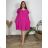 Short casual summer dress, short sleeves, women's oversized (54/56/58 ONE SIZE) ITALIAN FASHION IM425040 56/58 dark pink