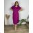 Summer dress oval short sleeve women's oversized (50/52/54 ONE SIZE) ITALIAN FASHION IM425025 52/54 modrá petrolejová