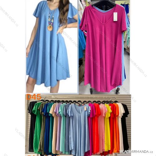 Women's Long Chiffon Short Sleeve Dress (S/M ONE SIZE) ITALIAN FASHION IMWGM23456