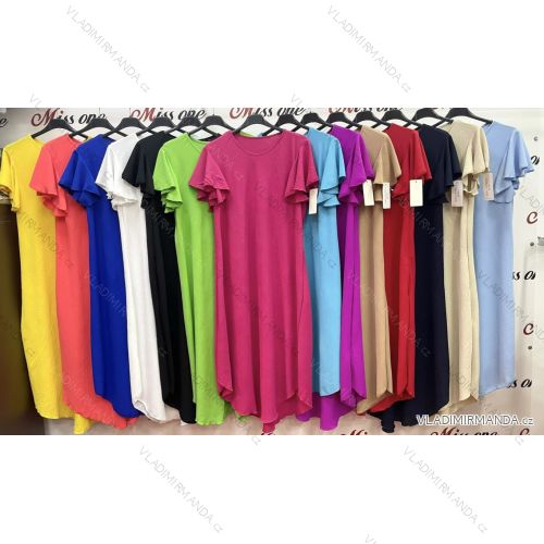 Women's Long Chiffon Short Sleeve Dress (S/M ONE SIZE) ITALIAN FASHION IMWGM23456