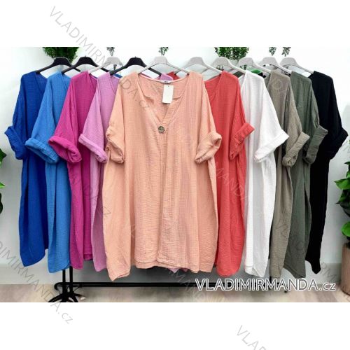 Women's Long Chiffon Short Sleeve Dress (S/M ONE SIZE) ITALIAN FASHION IMWGM23456
