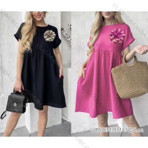 Women's short sleeve summer casual dress (S/M/L ONE SIZE) ITALIAN FASHION IMWGB25022