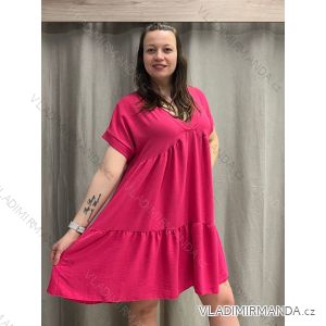 Women's Plus Size Short Sleeve Dress (42/44/46 ONE SIZE) ITALIAN FASHION IM424386