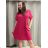 Dress with bag short sleeve women's plus size (2XL/3XL ONE SIZE) ITALIAN FASHION IM423064/DUR red