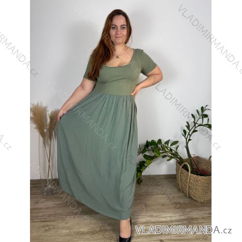 Short summer long sleeve women's dress, oversized (54/56/58 ONE SIZE) ITALIAN FASHION IM425070