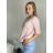 Women's Oversized Knitted Long Sleeve Sweater (S/M ONE SIZE) ITALIAN FASHION IMSN2416125 -   růžová světlá -   S/M/L