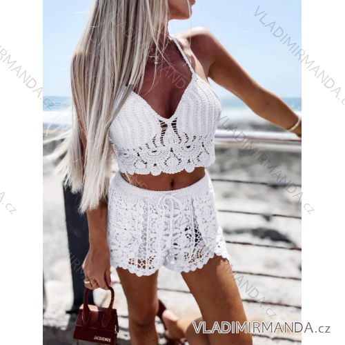 Summer lace crop top and shorts set for women (XS/S/M ONE SIZE) ITALIAN FASHION IMD25028
