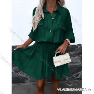 Short shirt dress 3/4 long sleeve women's (XS/S/M ONE SIZE) ITALIAN FASHION IMD25047