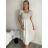 Short summer long sleeve women's dress, oversized (54/56/58 ONE SIZE) ITALIAN FASHION IM425070 S / M beige