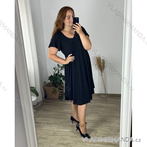 Short summer long sleeve women's dress, oversized (54/56/58 ONE SIZE) ITALIAN FASHION IM425070