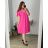 Short summer long sleeve women's dress, oversized (54/56/58 ONE SIZE) ITALIAN FASHION IM425070
