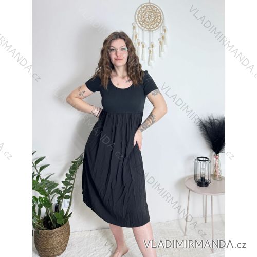 Short summer long sleeve women's dress, oversized (54/56/58 ONE SIZE) ITALIAN FASHION IM425070