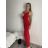 Women's long strapless party dress (S/M/L ONE SIZE) ITALIAN FASHION IMPLP2365360011A red S/M/L