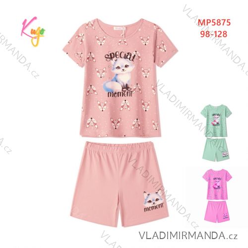 Short children's girls' pajamas (98-128) KUGO MP5875