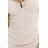 595-1 ROSA Ribbed dress with decorative neckline and slit - beige