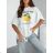 Women's short-sleeved oversized T-shirt (S/M/L ONE SIZE) ITALIAN FASHION IMWF25002