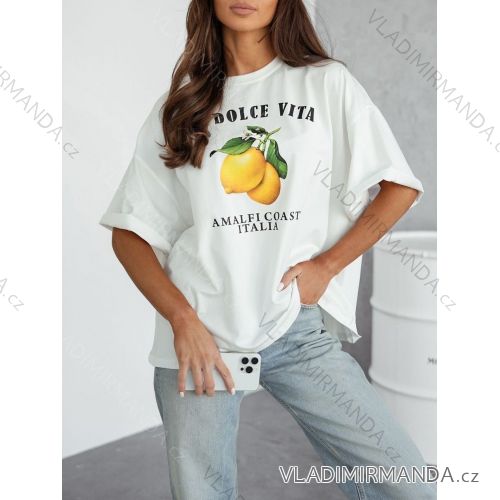 Women's short-sleeved oversized T-shirt (S/M/L ONE SIZE) ITALIAN FASHION IMWF25002