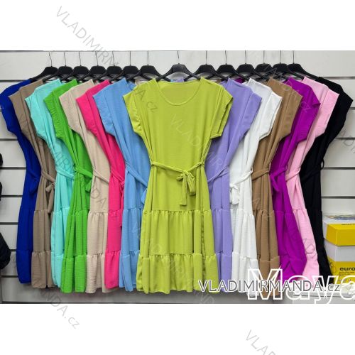 Women's short sleeve summer casual dress (S/M/L ONE SIZE) ITALIAN FASHION IMWGB25022