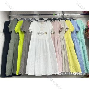 Women's short sleeve summer casual dress (S/M/L ONE SIZE) ITALIAN FASHION IMWGB25022